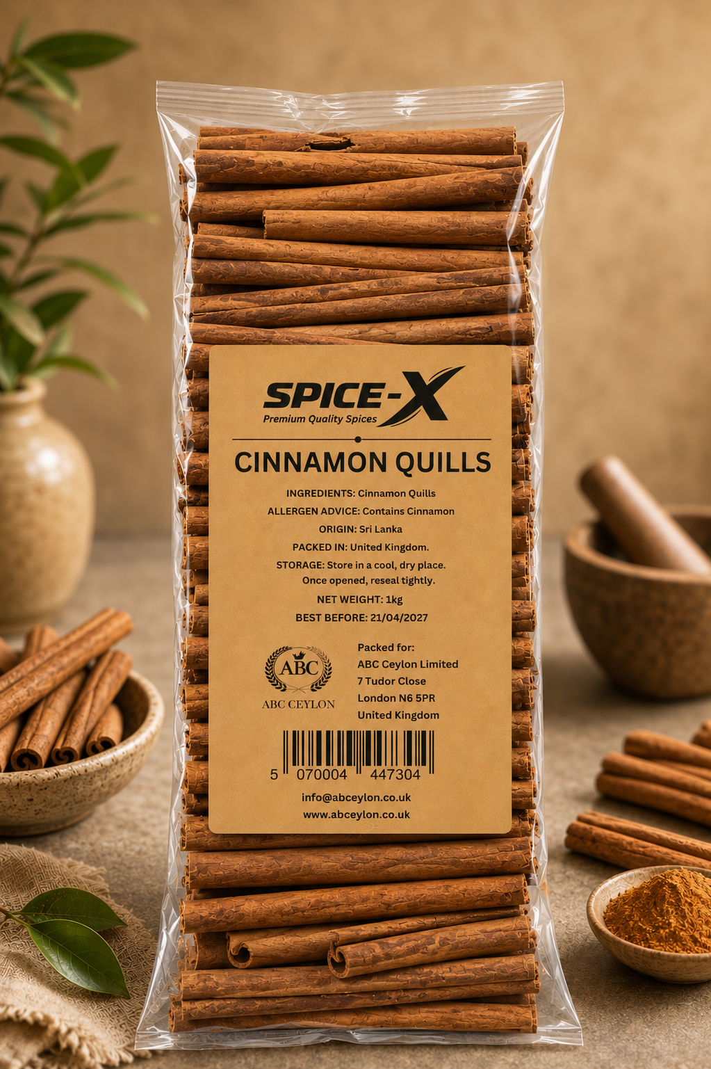 Spice-X Premium Ceylon Cinnamon Quills – Authentic Sri Lankan Cinnamon